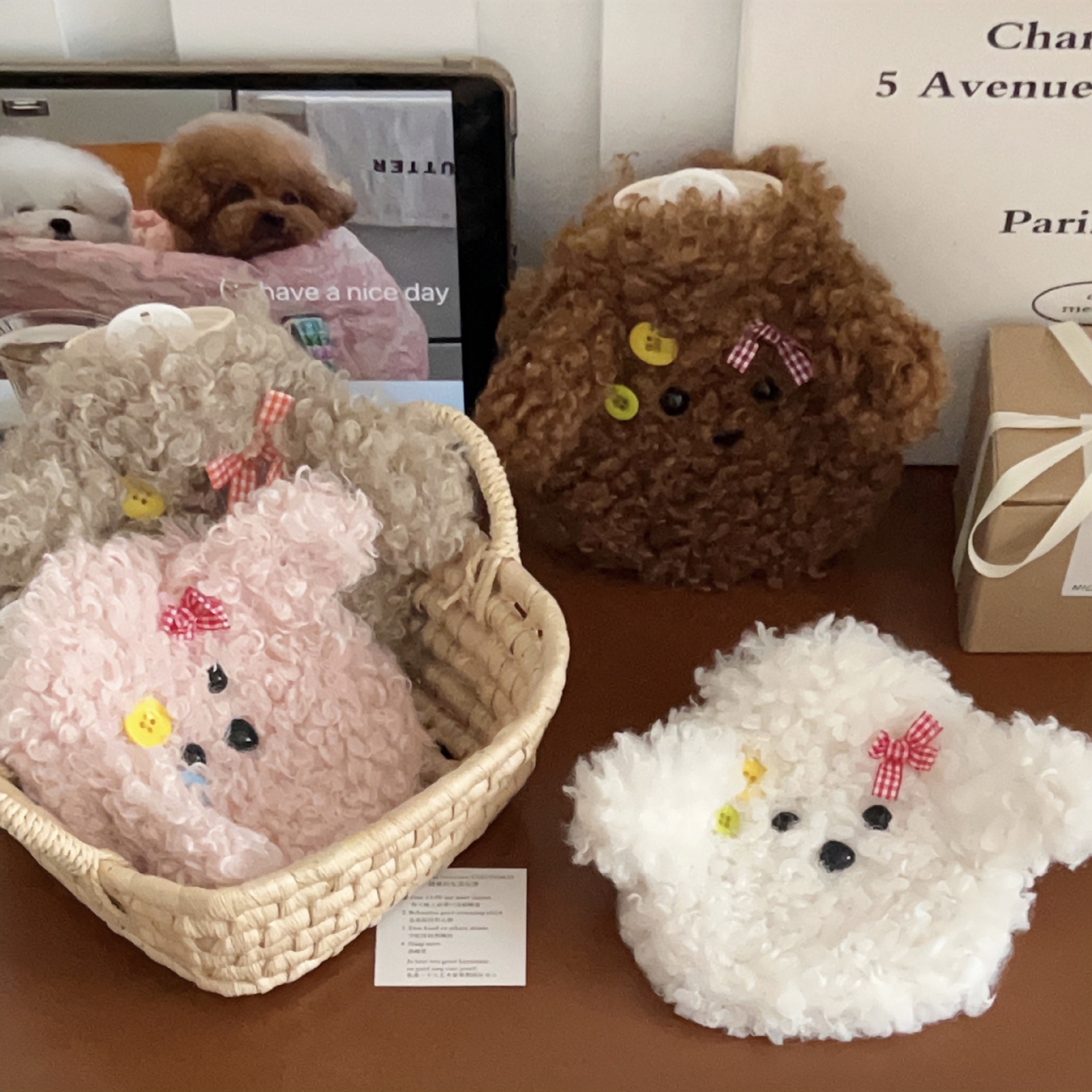 The popular teddy dog hot water bag, water-filled warm baby, can warm hands, stomach, explosion-proof bed and feet with hot water Specification drawing