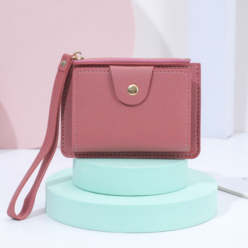 New women's wallet, short wallet, thin card case, wrist strap, cute and simple, student coin purse, women's niche Application Scenario