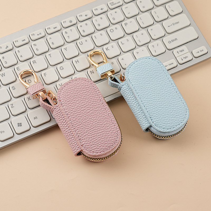 Cross-border men's pu key case solid color Korean version car key protection case for both men and women universal key case Specification drawing