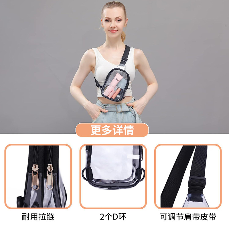 Amazon pvc transparent bag wallet, men's transparent crossbody bag, mobile phone bag, simple and portable for walking and shopping Application Scenario