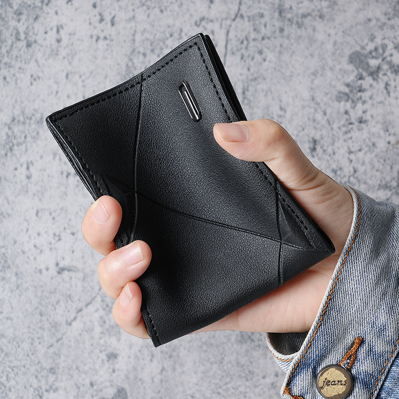 New men's wallet: Short, multi-slot, fashionable and casual wallet for men, thin, 30% off horizontal soft leather wallet for young men Specification drawing