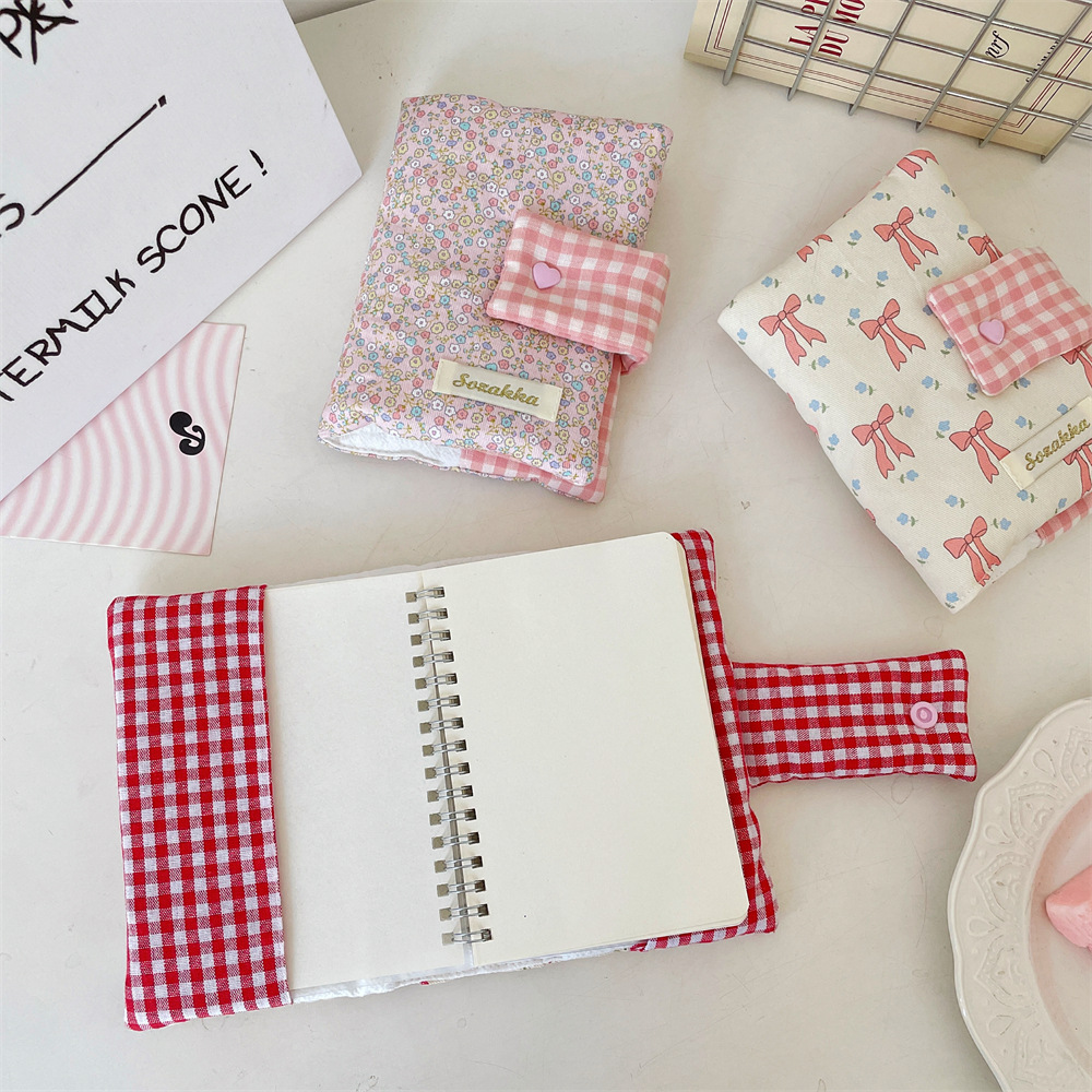 53171 Cute bow handmade fabric book cover, journal book cover, loose-leaf binder, student gift, journal protective case Application Scenario