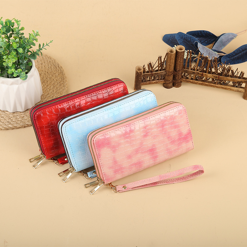 Double Pull Korean-style small wallet, Japanese-style cute pu long coin purse, cute ins student print 20% off wallet details Picture