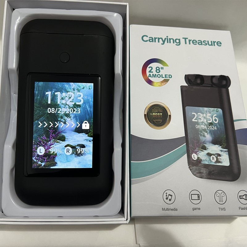 Smart device A98 BOX: Bluetooth headphones, power bank, 2.8-inch multimedia display, and mobile power bank all in one full figure