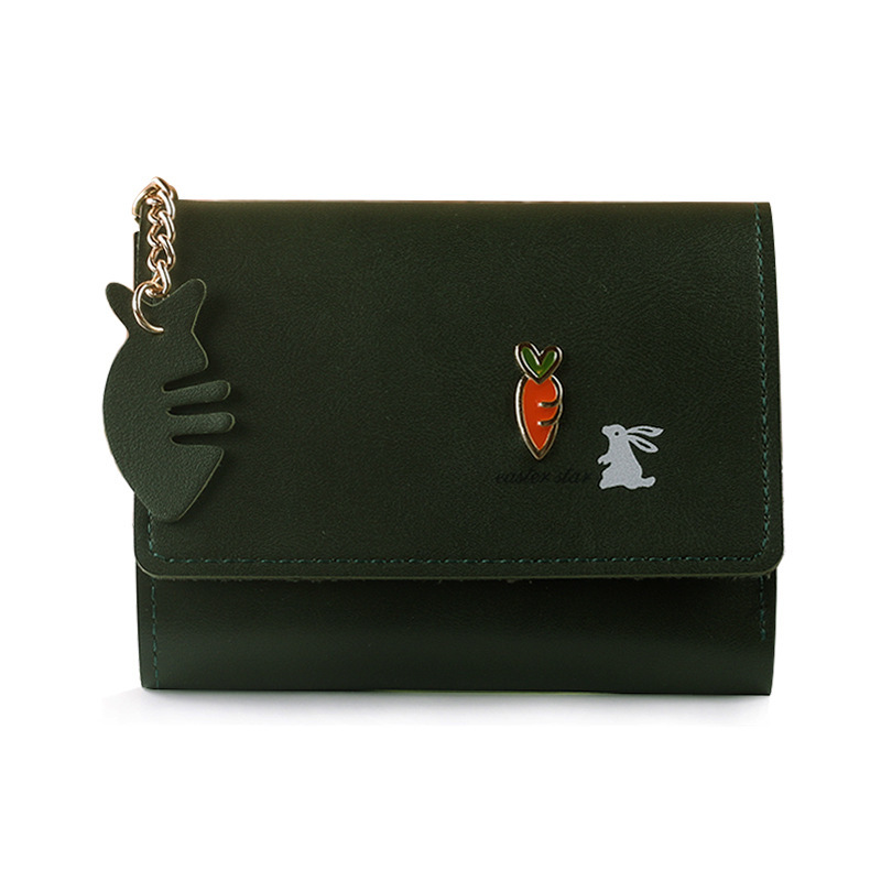 2021 New style Japanese and Korean cute little animal girls' fresh and cute 30% off short wallet Simple student wallet Specification drawing