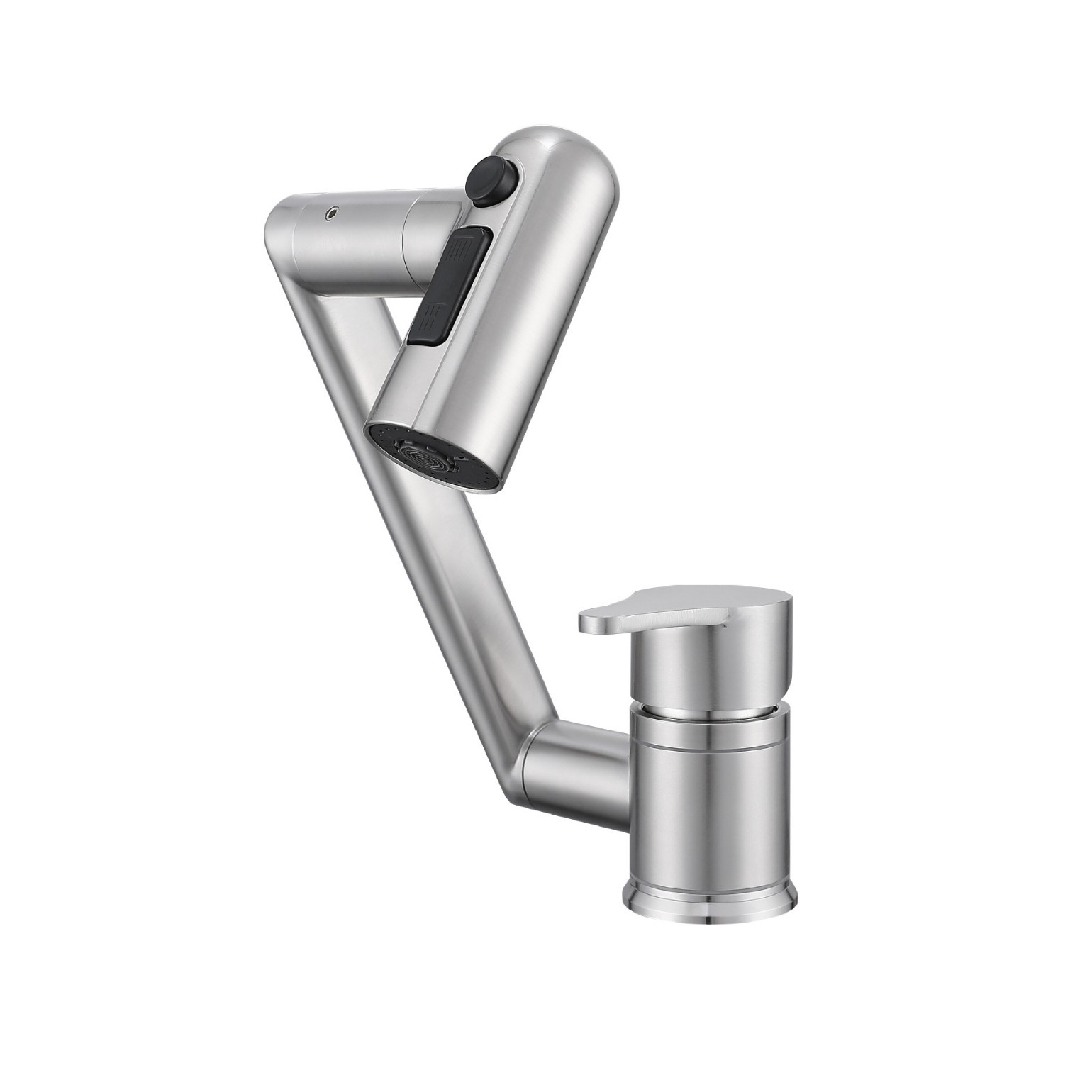 304 stainless steel single-hole hot and cold washbasin faucet, Maneki Neko household faucet, universal rotating faucet Item Picture