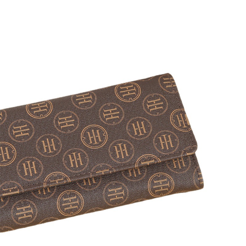 A Korean-style mid-length clutch bag with multiple compartments for ladies, a personalized and trendy large-capacity zipper handbag Item Picture