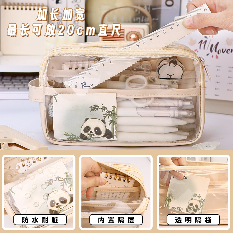 Morandi's new large-capacity pencil case, high-appearance-level stationery box, girls' style, ins, junior high school student storage pencil case Application Scenario