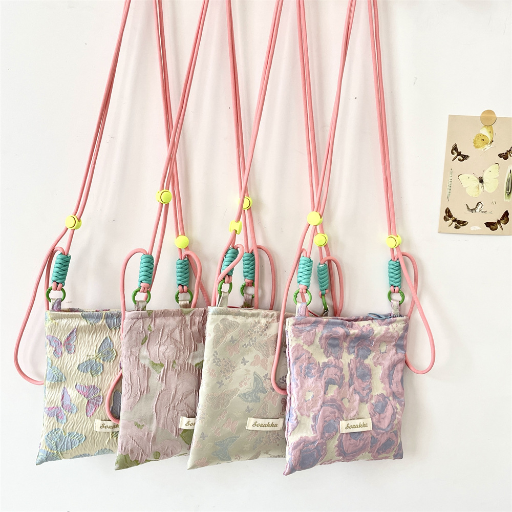 5431 Spring/Summer New color butterfly phone bag, miscellaneous storage, single-shoulder crossbody bag, sweet and adjustable small bag full figure