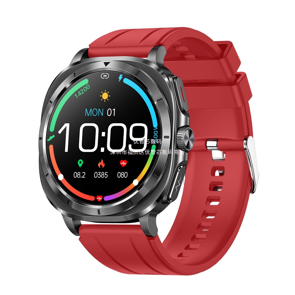 The 2024 new ET492 smartwatch features ECG, Bluetooth calls, blood glucose, body temperature, blood oxygen, outdoor sports, and offline payment Specification drawing
