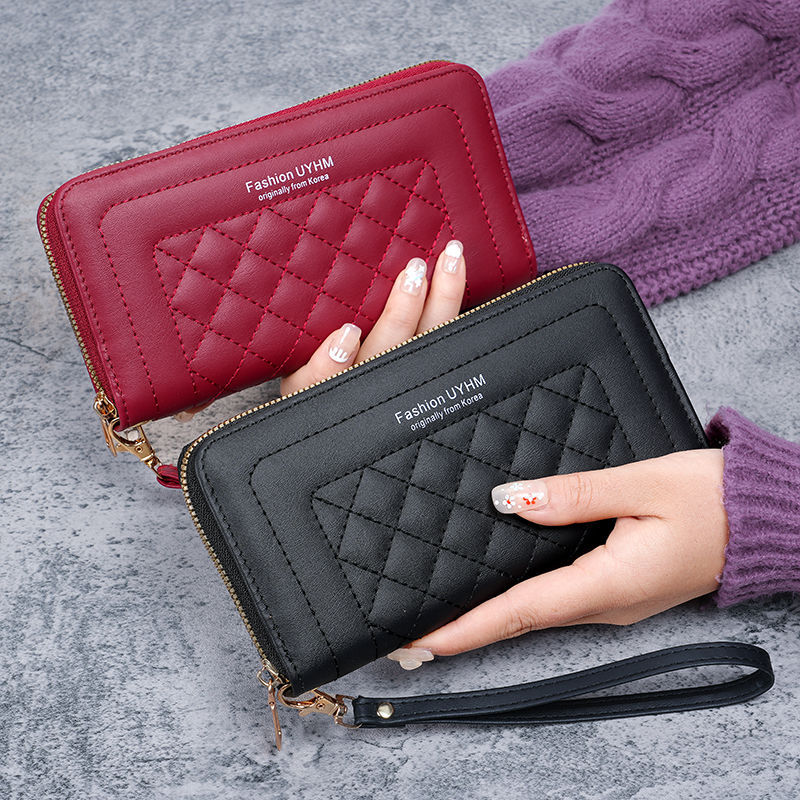 2024 New style women's wallet, long and versatile zipper clutch, embroidered fashion, large capacity soft wallet, mobile phone case Item Picture