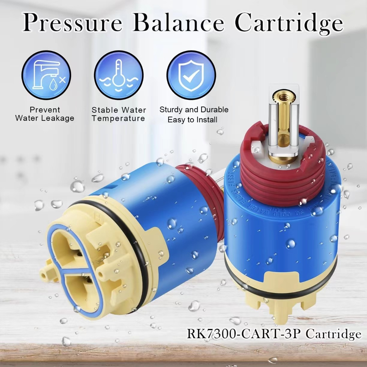 Cross-border faucet pressure balance valve, plumbing and bathroom hardware repair parts RK7300-CART-3P filter element details Picture
