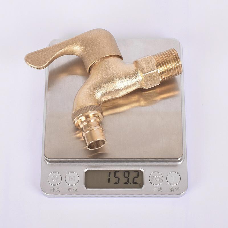 All-copper thickened copper natural color washing machine faucet, household single cold water nozzle mop sink quick-opening brass faucet wholesale Application Scenario