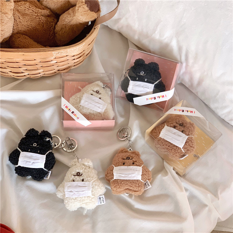 Korean niche products that dislike rainy days: mask-style bear keychains, plush toys, pendants, bags, and decorations details Picture