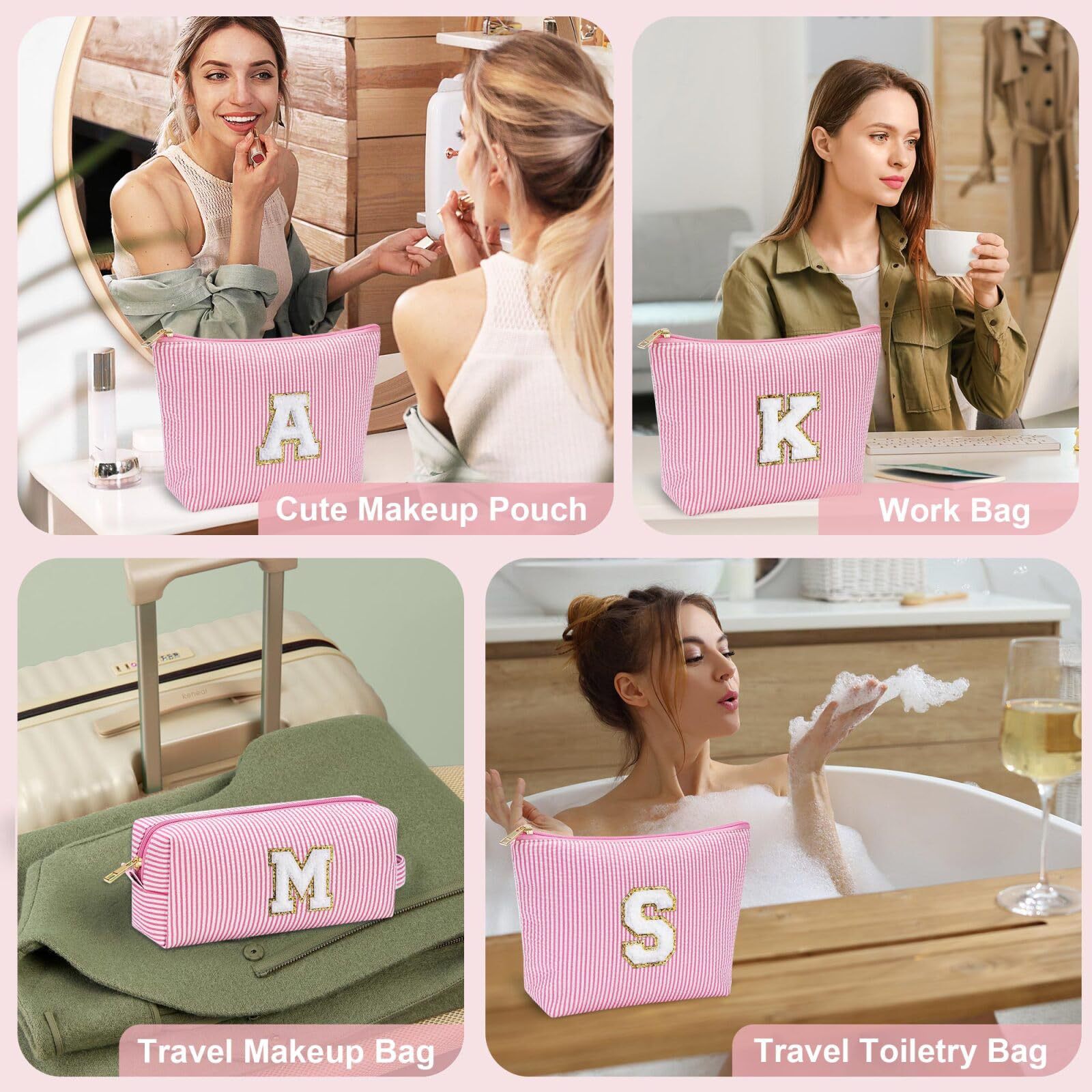 Amazon Cross-border Set Letter Makeup Bag Travel personalized Combination Large Capacity cute travel portable storage Application Scenario