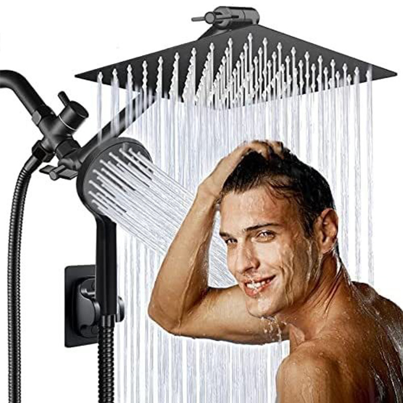 Amazon American-style wall-mounted exposed showerhead extension rod shower set, bath three-way water distributor, stainless steel nozzle Application Scenario