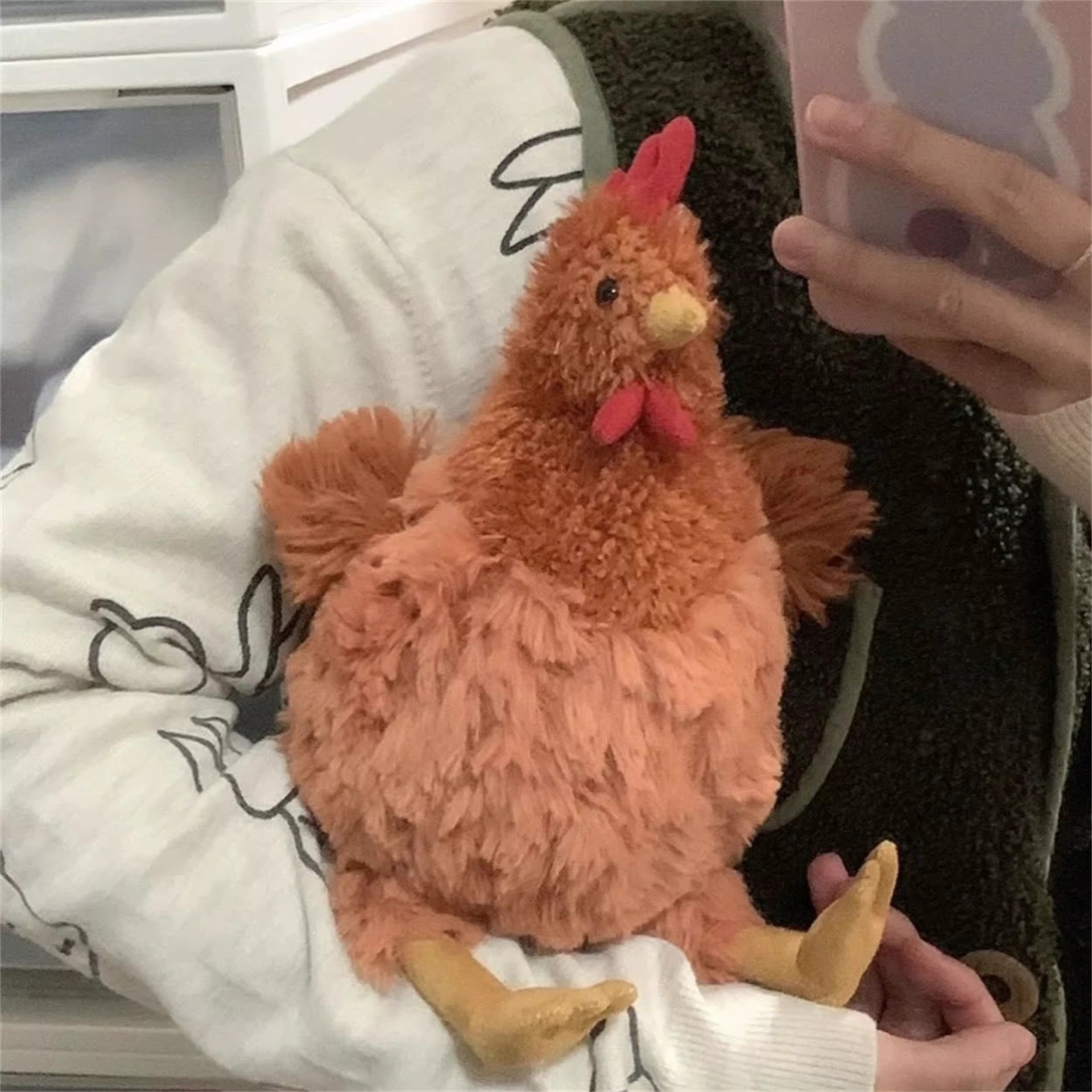 Creative Cecil Chicken plush toy, Clooney Rooster girl soothing doll, doll, sleeping pillow full figure
