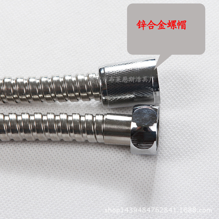 The bathroom stainless steel double-loop pipe is connected to the shower head, shower hose and shower head water pipe 1.2 and 1.5 Specification drawing