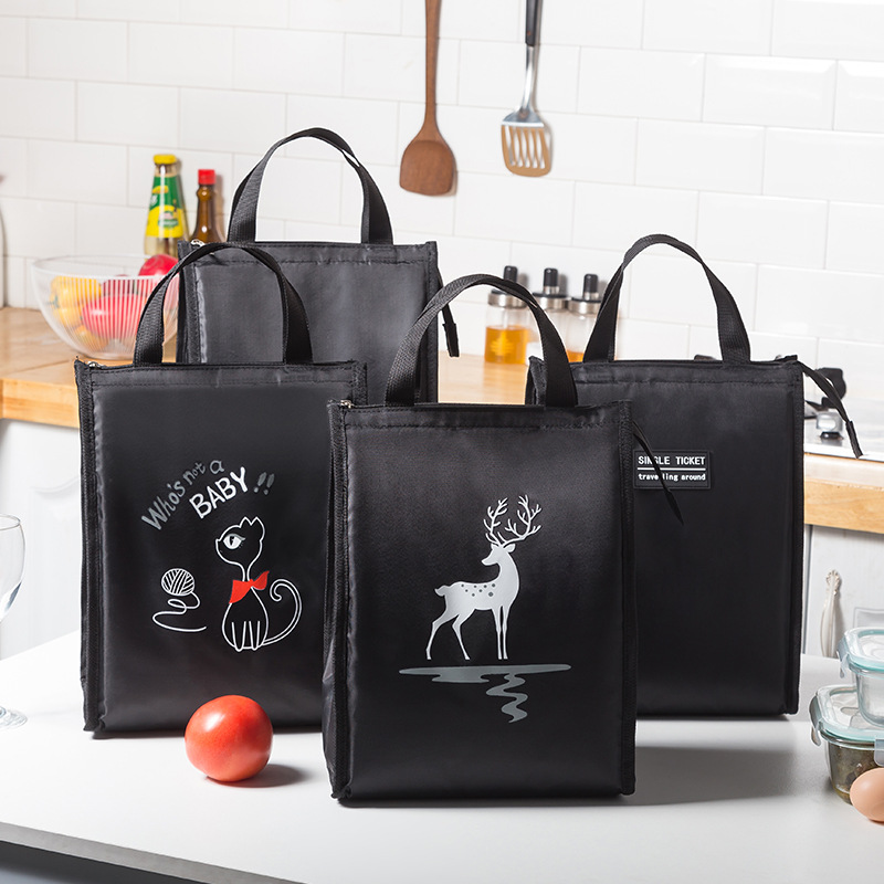 Lunch box, handbag, waterproof and insulated bucket bag, student and office worker lunch box bag, simple and thick warm bag details Picture