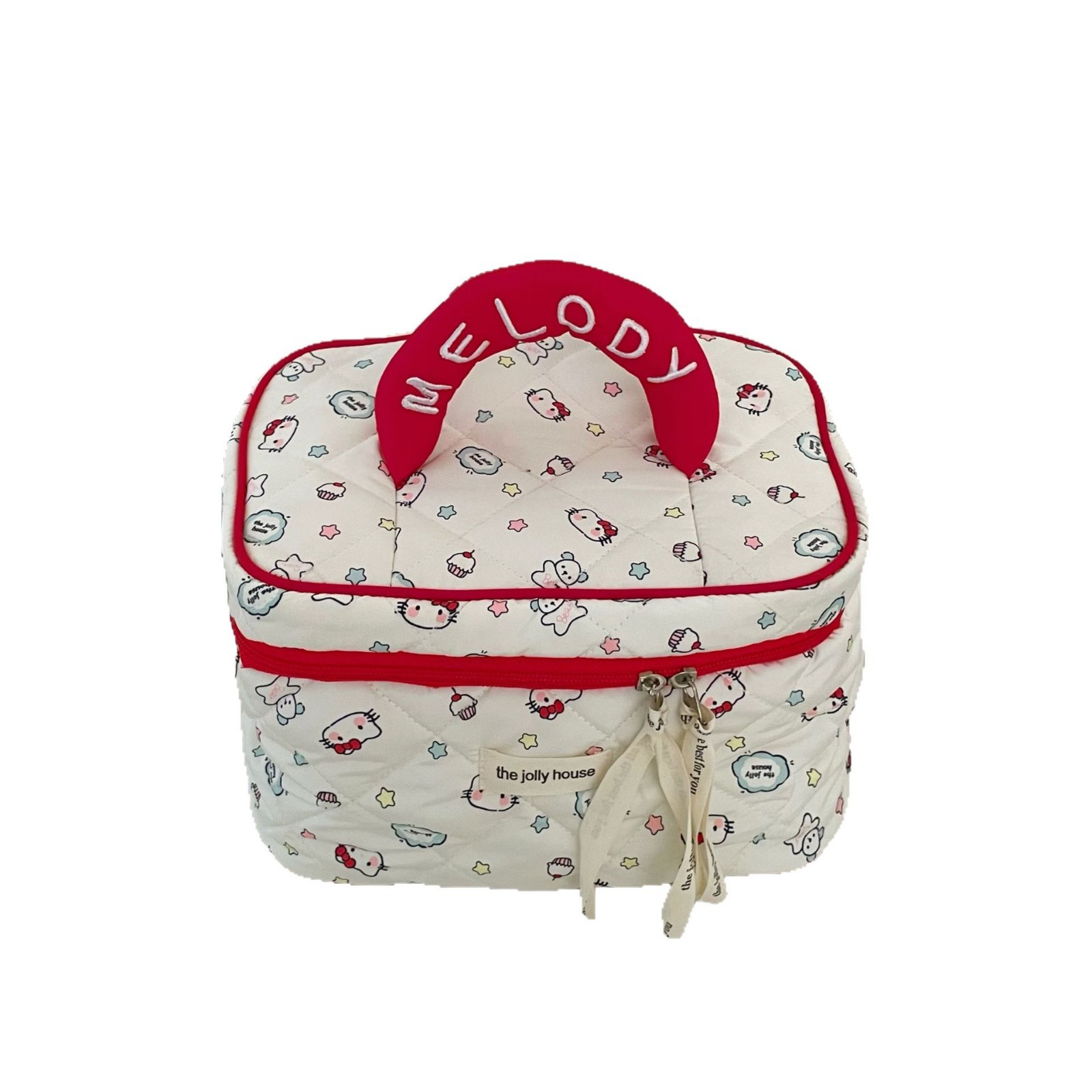 High-appearation-level cat-printed makeup bag for women, portable large-capacity makeup storage bag for going out, clutch bag, starting from one piece Item Picture