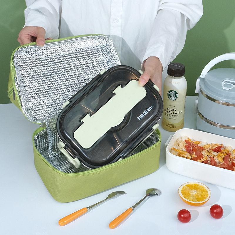 Wholesale of large-capacity insulated lunch boxes, portable lunch bags for students and office workers with meals, and aluminum foil thickened lunch bags Specification drawing