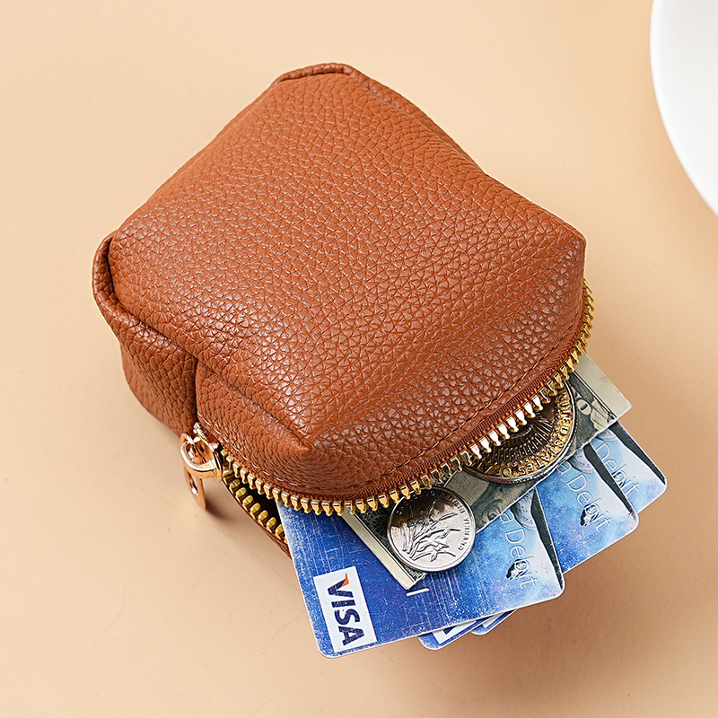 New semi-handmade mini coin purse for export and foreign trade, portable lipstick storage bag, pu loose change bag, small card bag Application Scenario