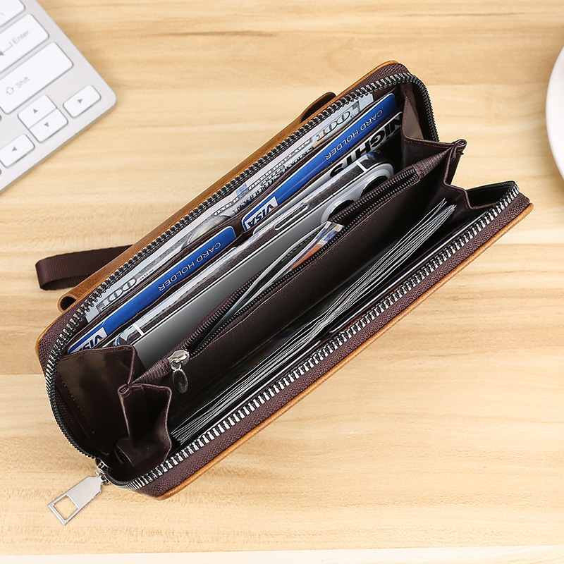 New long wallet business cross-border hand-held bag for men, pu multi-slot wallet, large-capacity portable mobile phone case wholesale Application Scenario