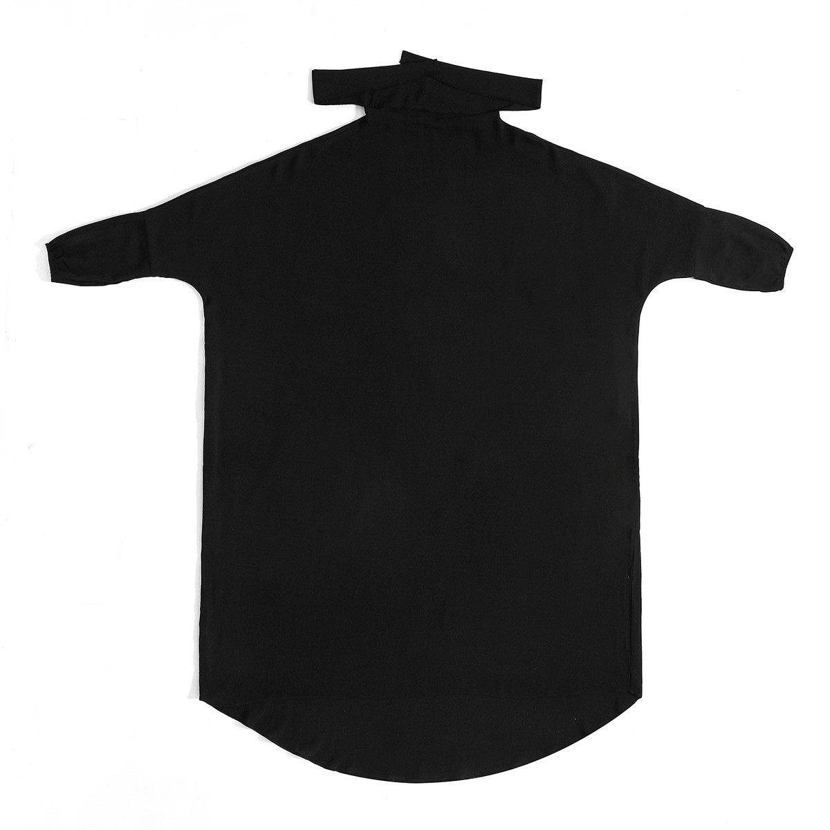 Factory stock: Women's ice silk wrinkled solid color hooded conservative batsleeved robe, Muslim ethnic costume, cross-border Hui abaya robe, women's hooded Muslim Item Picture