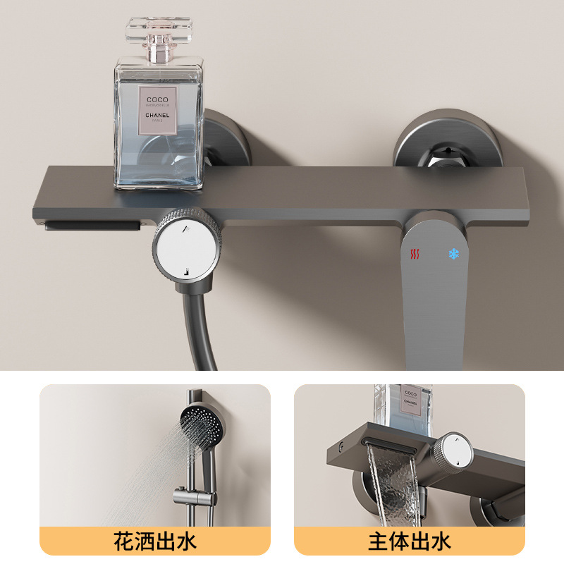 Simple and modern shower head set, hotel engineering lifting pole shower head set, pressurized full set of handheld shower head details Picture