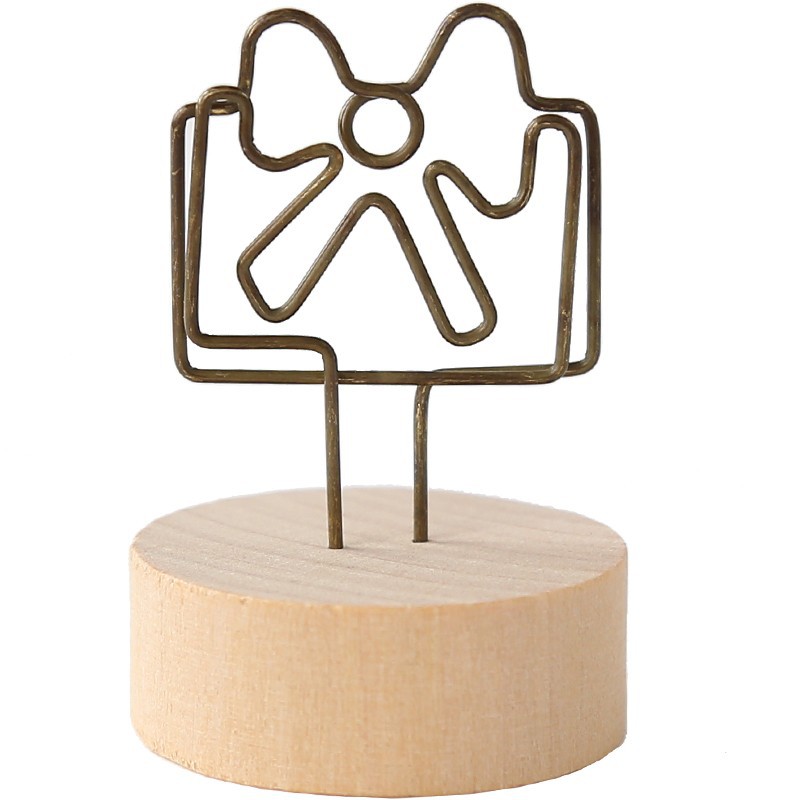 Creative retro wooden sticky notes, photo cards, business card holders, standing simple and cute message notes, decorative ornaments Item Picture