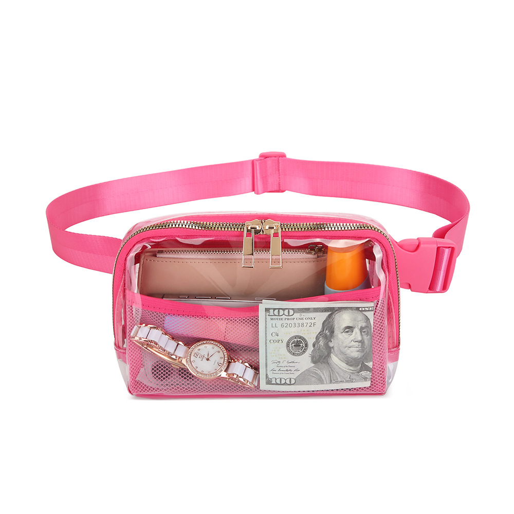 The new lulu bag features a waterproof TPU waist bag, an outdoor casual transparent wallet, and a pvc adjustable storage crossbody bag details Picture