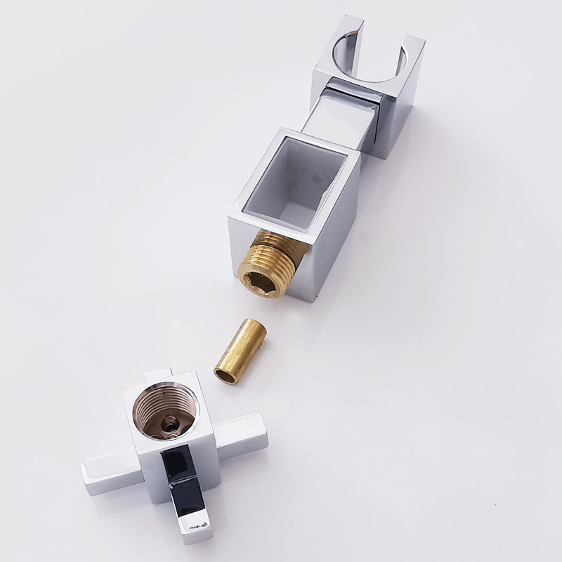 All-copper showerhead base lifting pole, square bracket, adjustable showerhead accessories, handheld showerhead fixed base Specification drawing