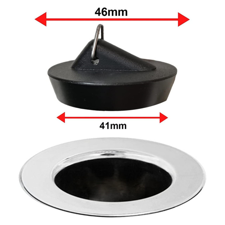 Cross-border chain rubber water stopper, rubber bathtub sink stopper, bathroom drain water stopper Specification drawing