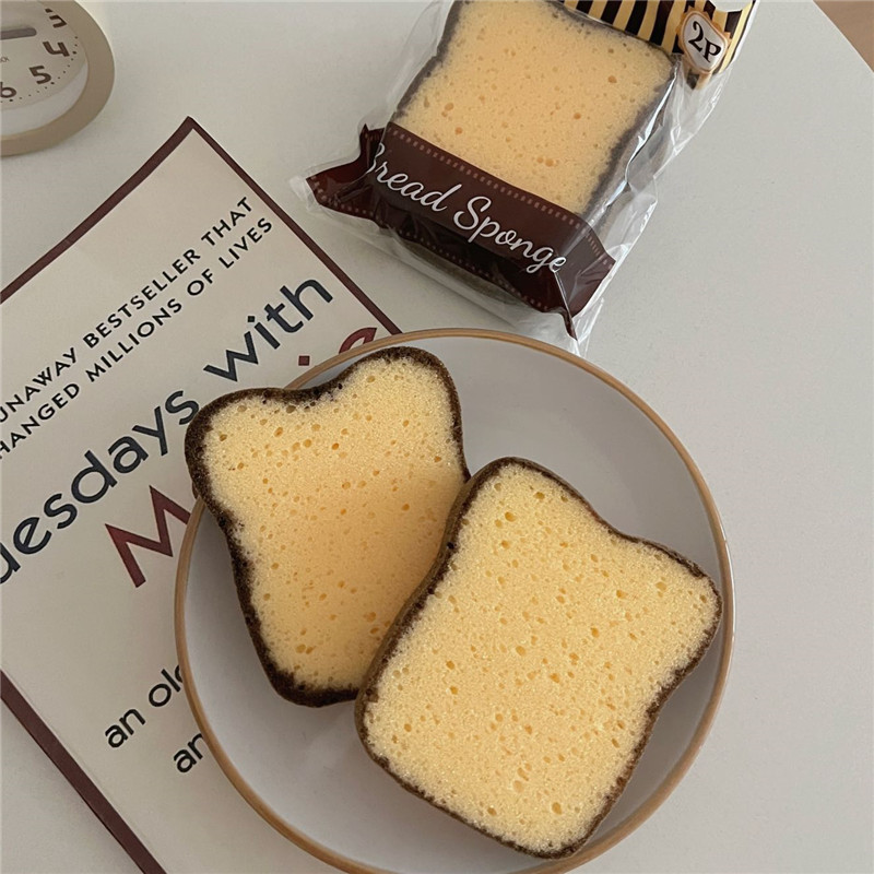 ins Japanese-style cute toast bread slices, dishcloths, sponges, cleaning sponges, scouring pads, kitchen cloths details Picture