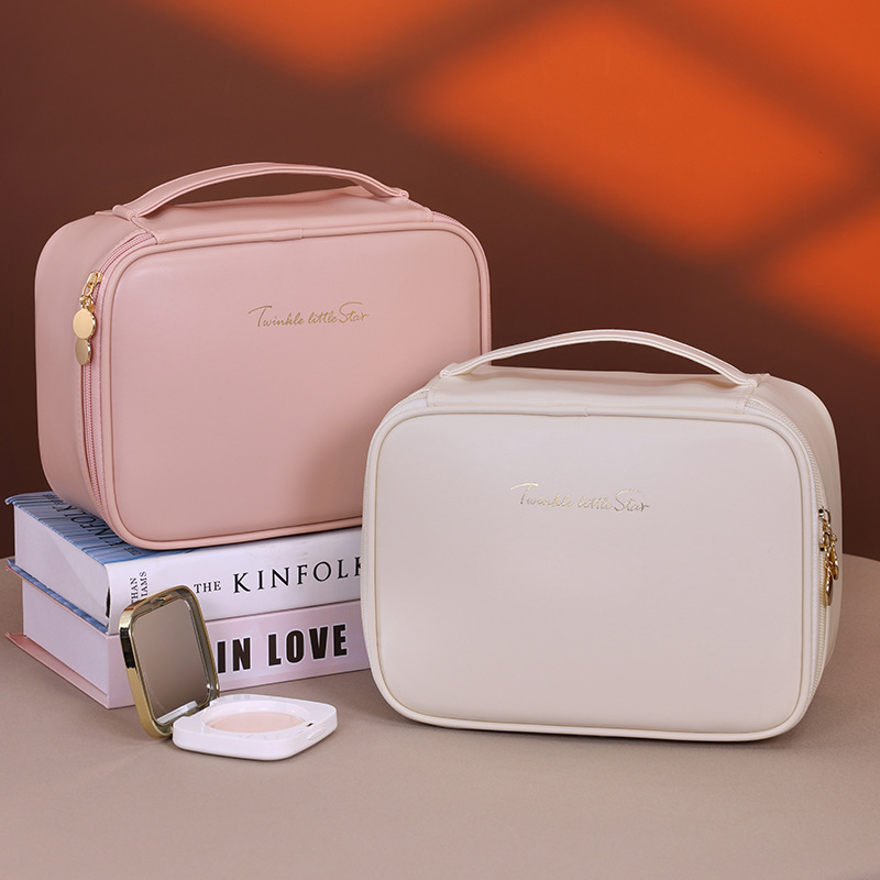 New cross-border 6-zone portable large-capacity high-end makeup case, travel makeup brush and cosmetics storage bag Specification drawing