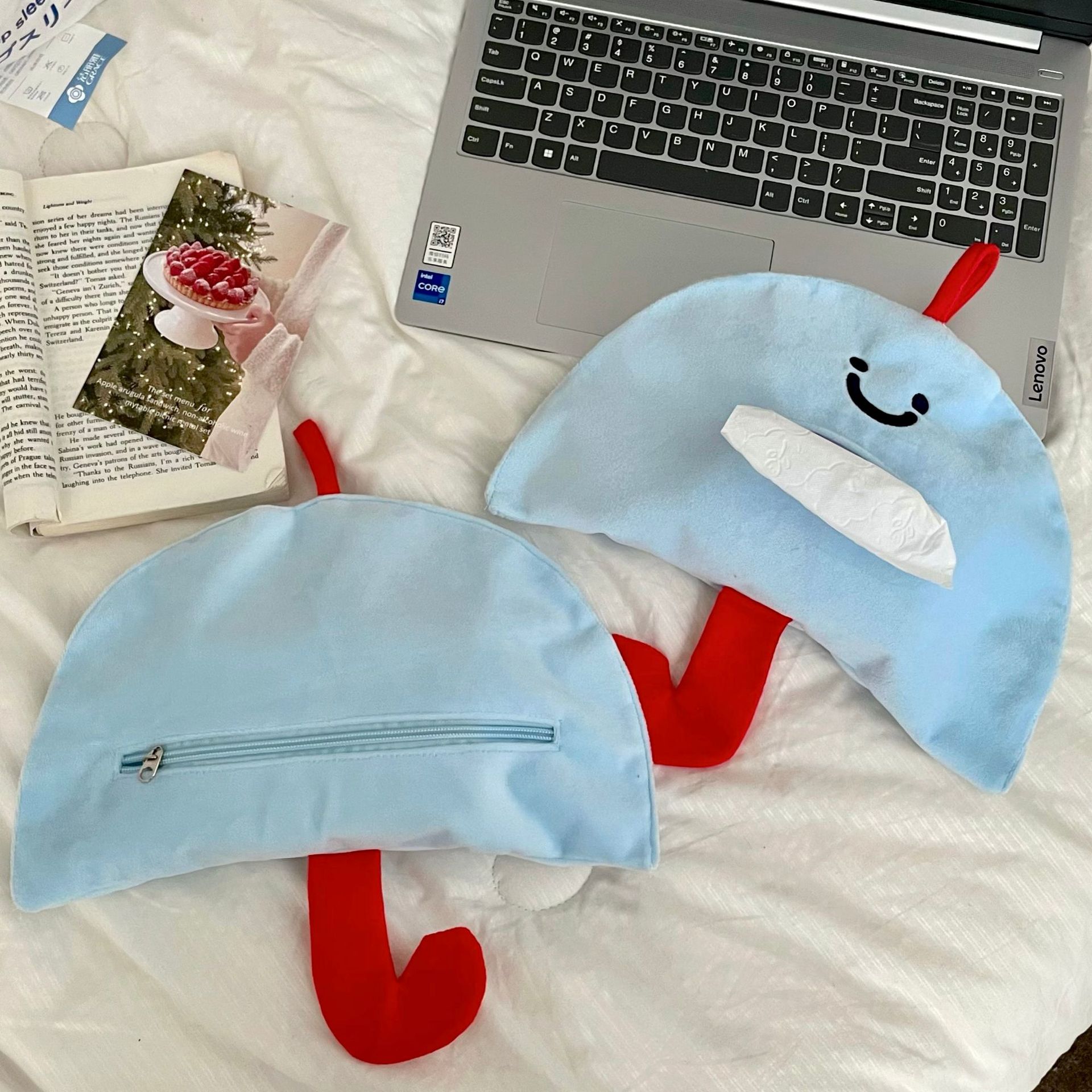 Small umbrella tissue bag, ins style, niche, living room, high appearance level, tissue box, bedroom, bedroom wall-mounted tissue bag Specification drawing