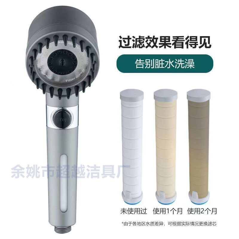 Visual spray, powerful pressure-increasing filter showerhead, household high-pressure showerhead, massage shower, complete set of showerhead details Picture