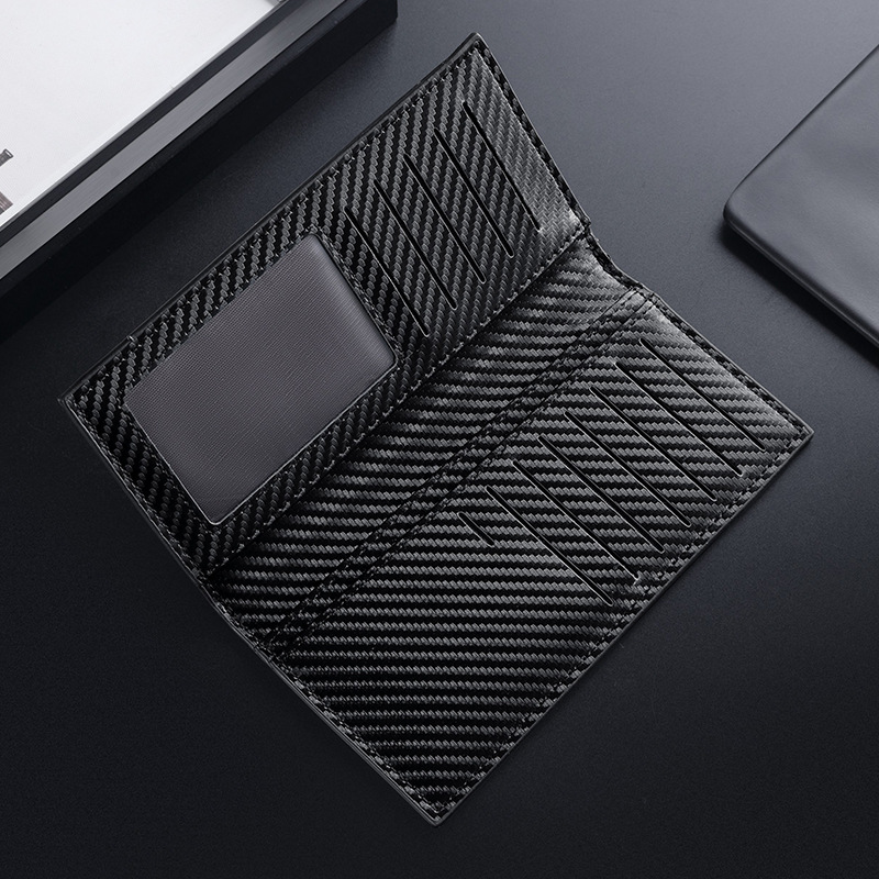Wholesale of men's wallets, long suit bags, fashionable two-in-one multi-slot card holders, ID card holders, and fiber men's wallets Specification drawing