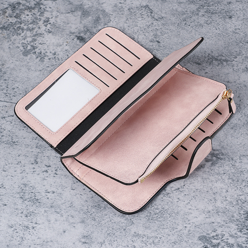 Cross-border best-selling long buckle women's wallets, coin purses, multi-color card slots, mobile phone bags, hand-held bags, card bags, and wallets Specification drawing