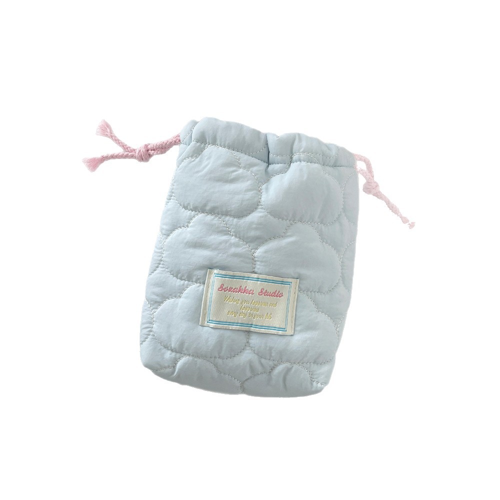 51121 ins Cute quilted cotton camera storage bag, ccd Polaroid storage bag, soft, shockproof and dust-proof small bag Item Picture