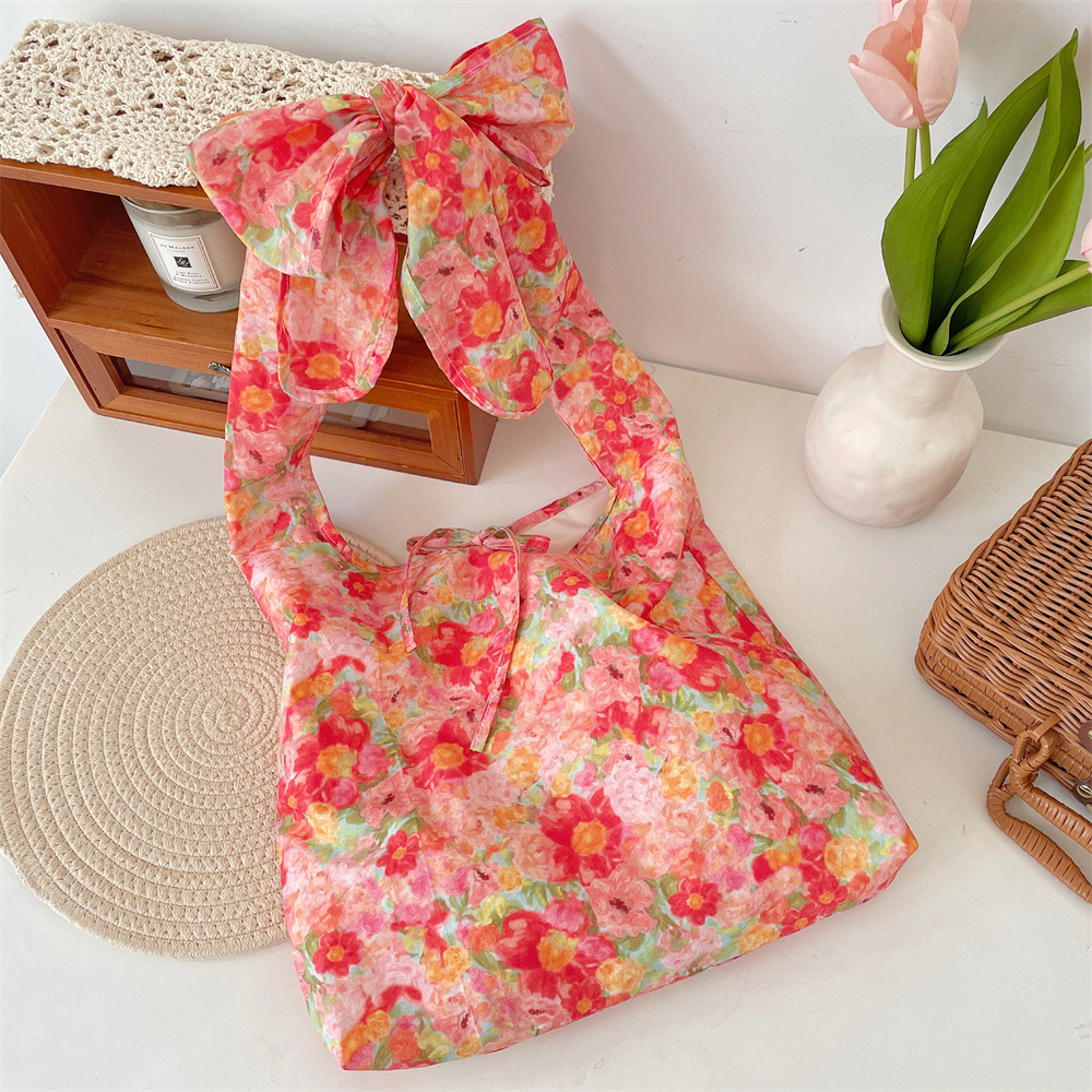 56172 Summer New Floral Print bag, romantic cloth bag, Korean-style thin shoulder bag, crossbody bag, student girls' bag details Picture