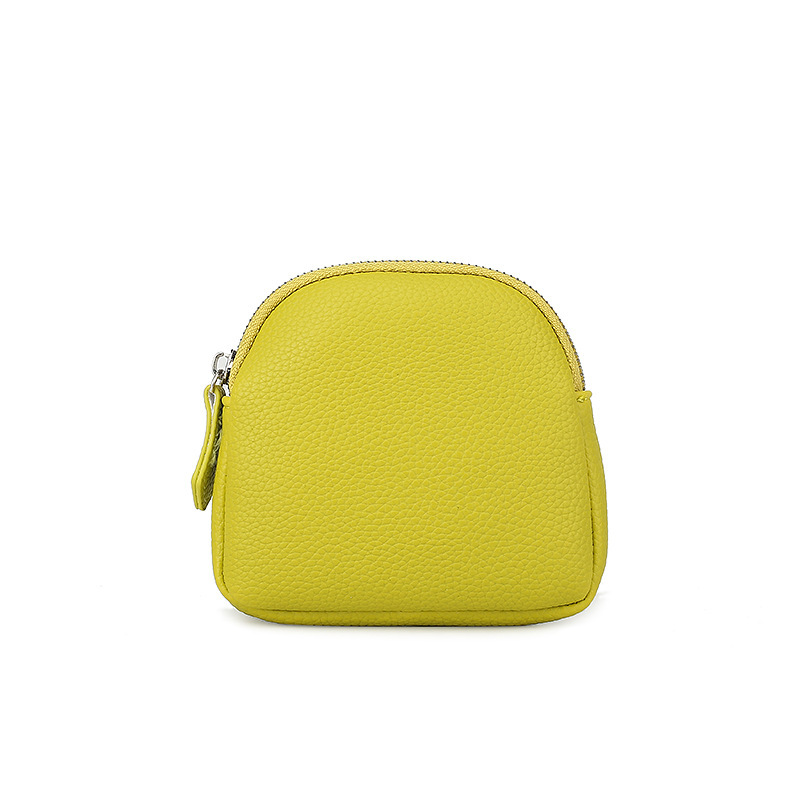 New Korean-style coin purse for women, mini clutch bag, simple soft leather zipper coin purse, earphone case and storage bag Item Picture