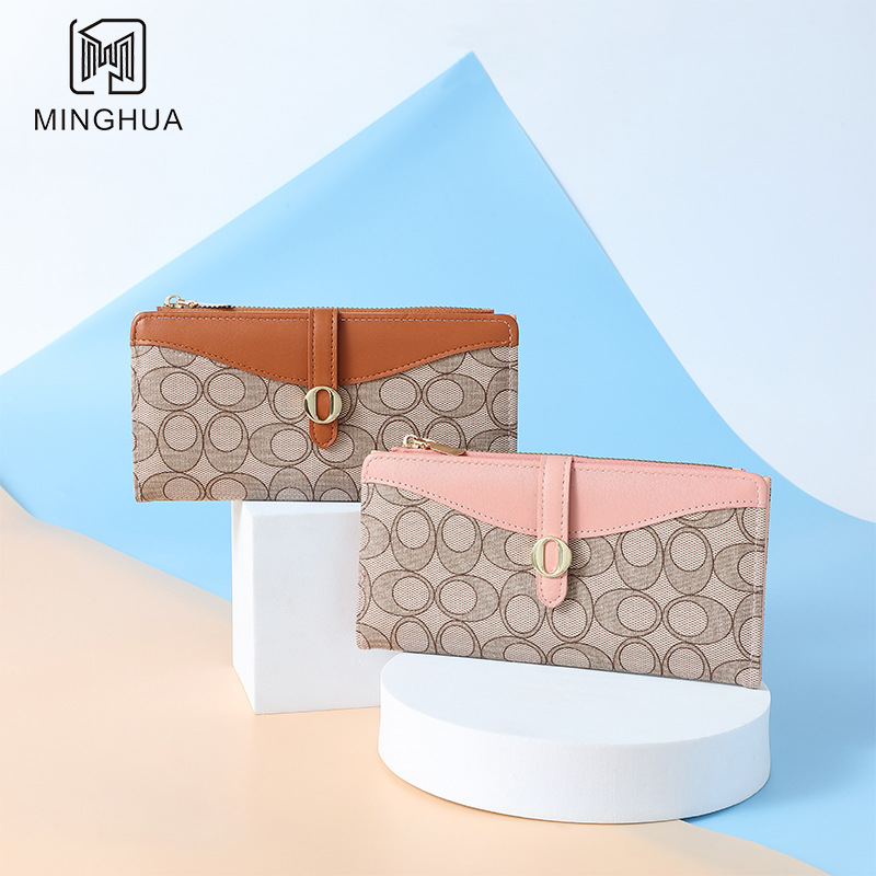 New long women's wallet 2023 autumn/winter coin purse, women's high-end patterned zipper clutch wholesale Specification drawing