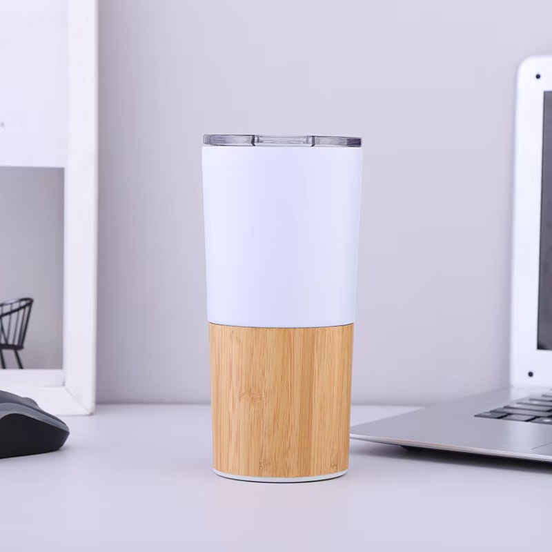 20OZ.不锈钢保温杯刻字定制印刷logo礼品水杯竹壳保温杯竹子保温杯厂家 