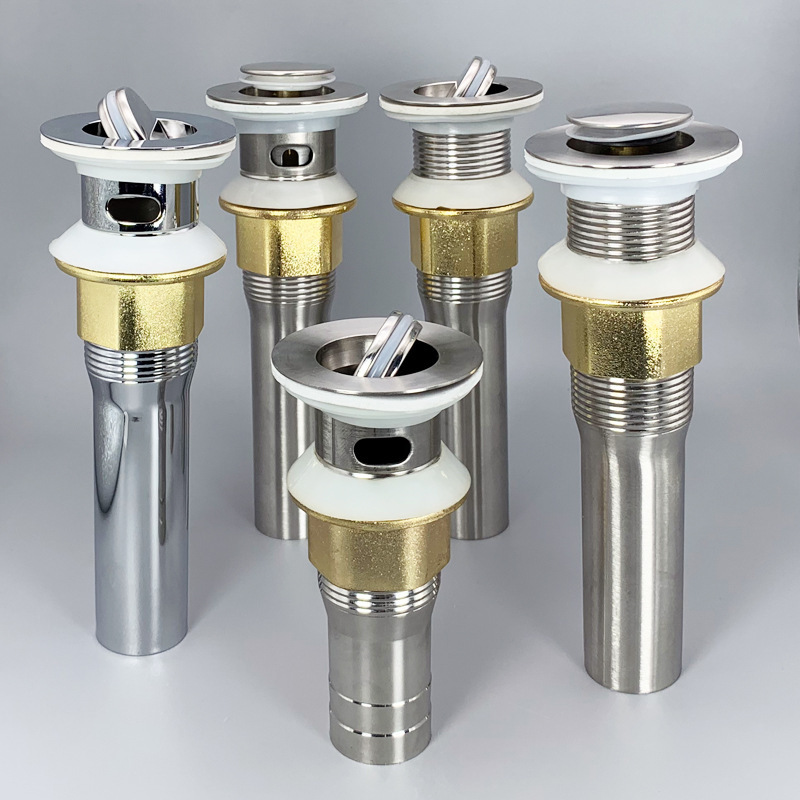 Washbasin, washbasin, thickened stainless steel drain, water drain, washbasin, sink, anti-odor drain pipe, drainage accessories full figure