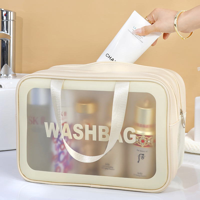 Dry-wet separation portable transparent cosmetic bag, high appearance level large-capacity cosmetic storage bag, men's toiletry bag wholesale full figure
