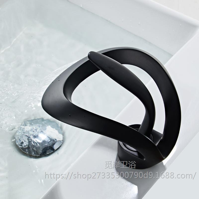 Cross-border bathroom, waterfall faucet, cold and hot water, creative hand washing, washbasin, washbasin, all copper, for villa household use Specification drawing