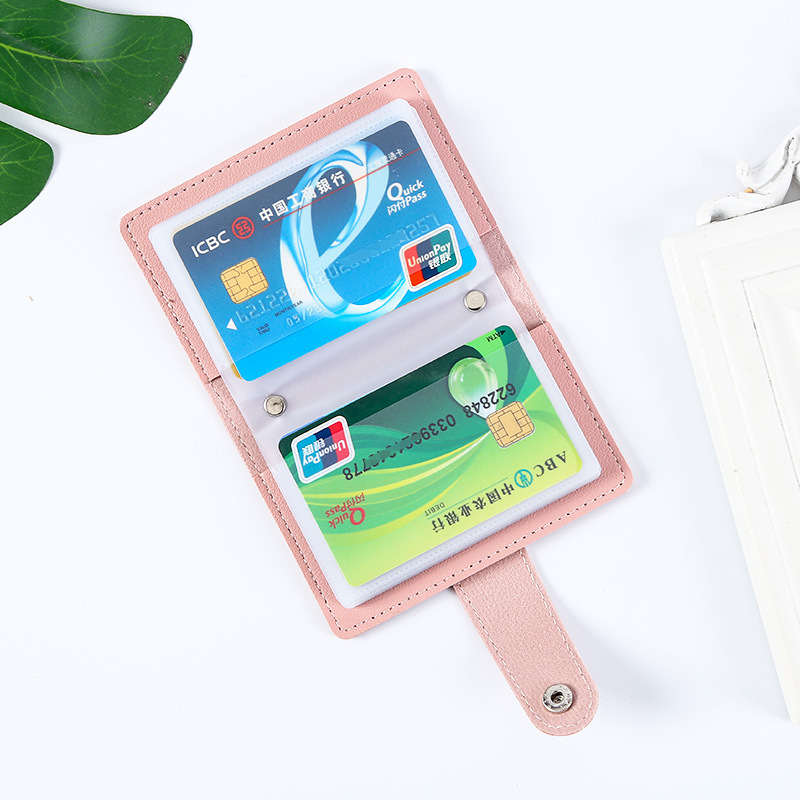 Anti-demagnetization creative Korean-style leather card case, multi-slot PU bank card case, bus card, campus card, and document storage bag Specification drawing