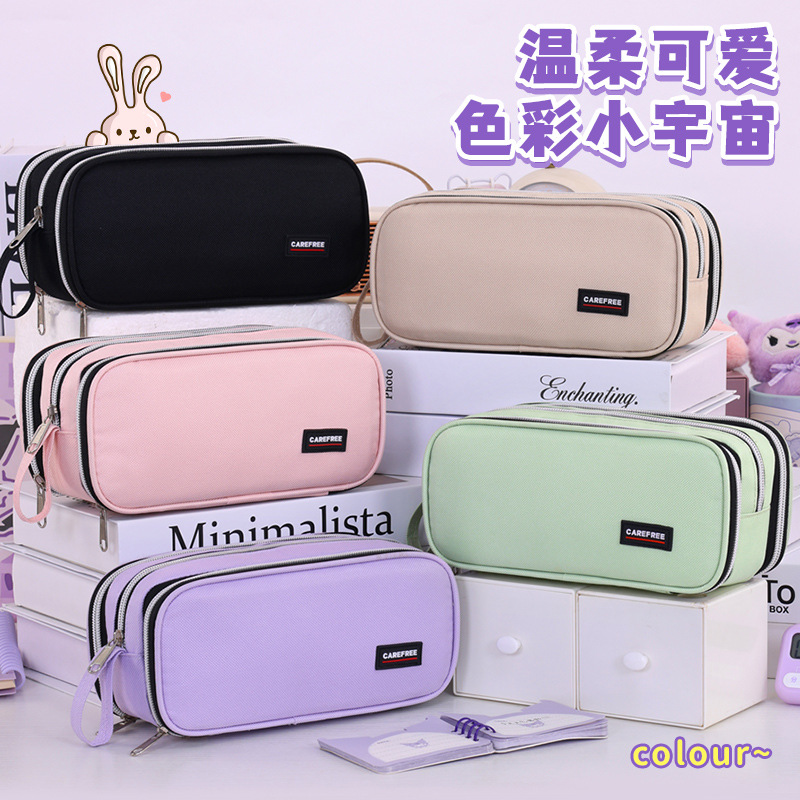 The new cross-border product, Yuncai three-stage large-capacity pencil case, high appearance level, dirt-resistant stationery box, and multi-layer pencil case for primary and secondary school students Application Scenario
