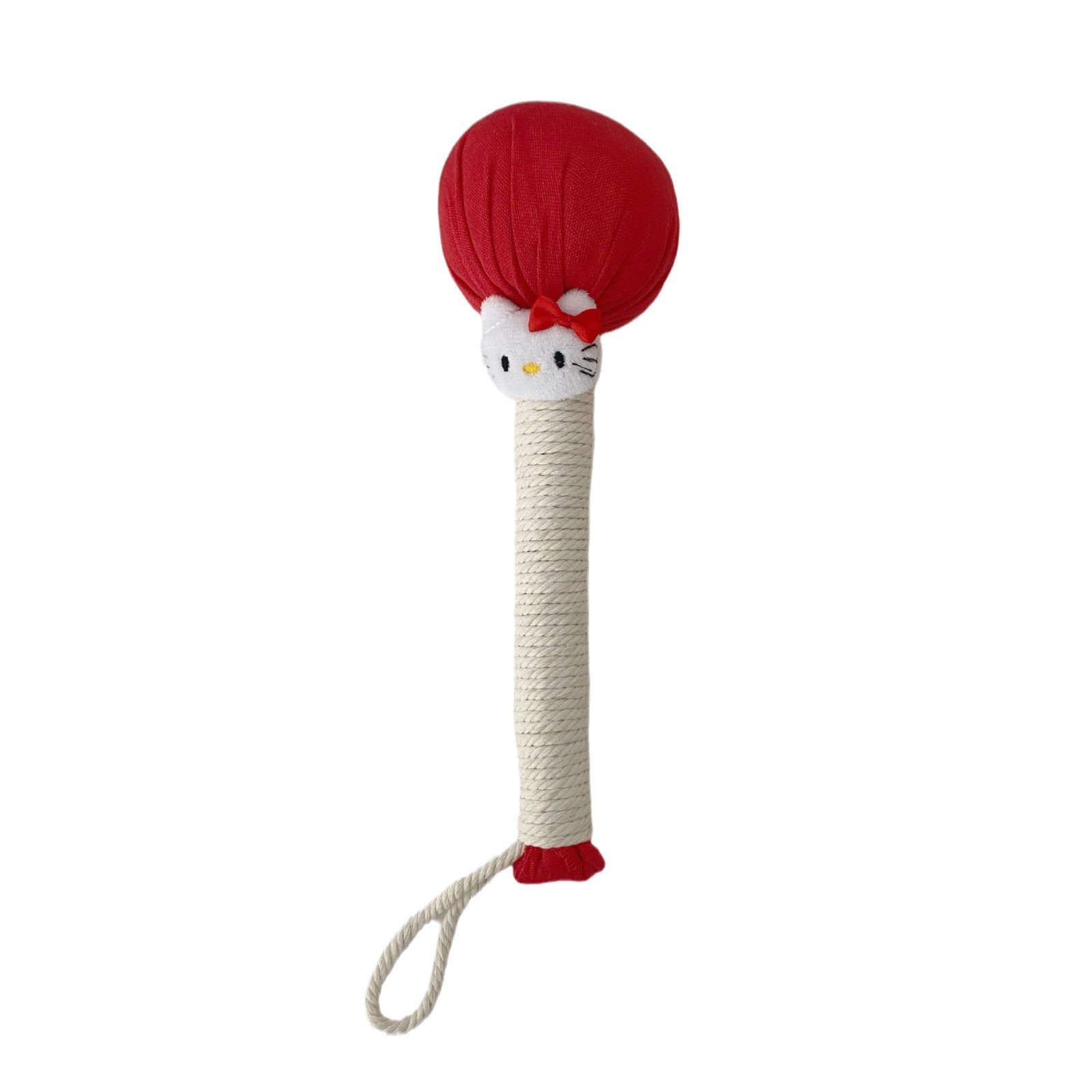 Festive red mugwort hammer, New Year cat pattern household handheld hammer, back massage hammer, leg joint tapping stick Item Picture